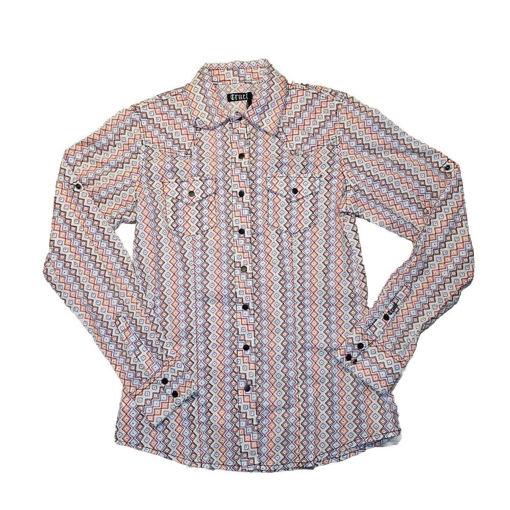 Cruel Arena Fit Western Shirt Long Sleeve Snap Front Cotton Womens Small NWT